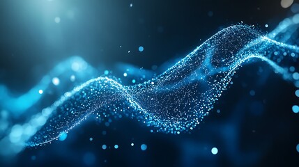 A dynamic wave of glowing particles, representing energy and movement in a digital space.