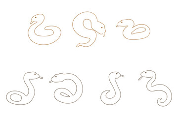 Outline Boa Snake Illustration