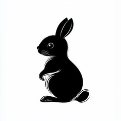 Obraz premium Silhouette of a cute bunny rabbit