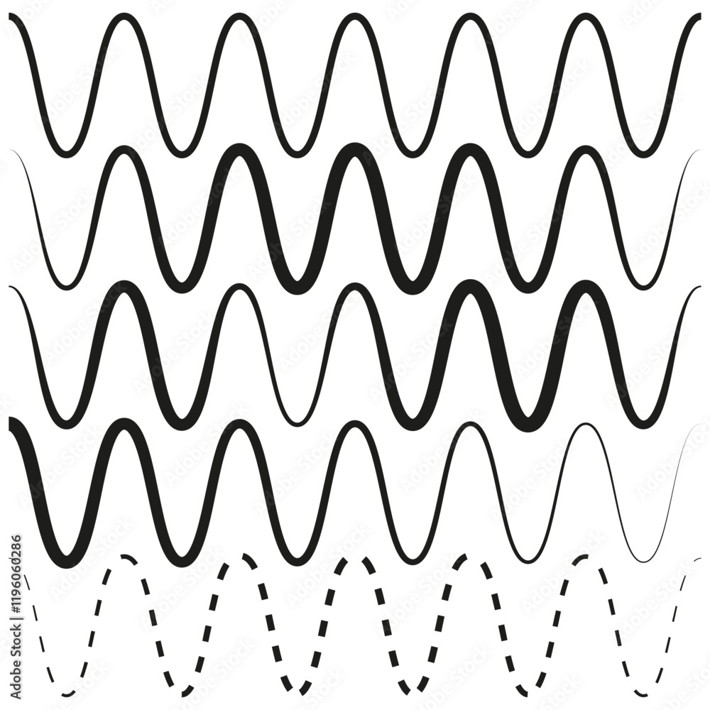 Poster abstract wave patterns. black line art. creative design element. vector illustration.