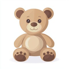 Adorable light brown teddy bear sitting.