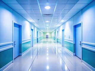Obraz premium Bright Hospital Hallway: Clean, Modern Interior Design