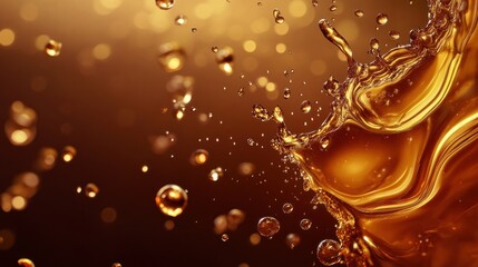 Golden Liquid Splash: A Symphony of Amber Hues