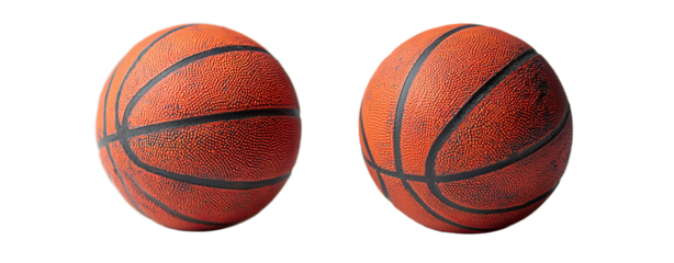 Two Orange Basketballs Isolated on Black Background