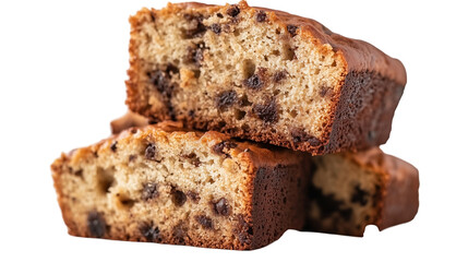 Quick bread baking homemade recipe and delicious snack isolated on transparent  background 