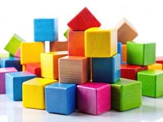 Wooden Toy Blocks - Colorful Playful Design