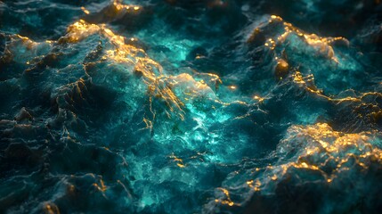 Fototapeta premium Dynamic Ocean Waves Seascape Abstract Photography Natural Environment Aerial View Serenity