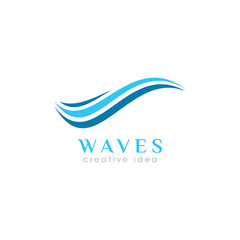 Fototapeta premium Creative Wave Concept Logo Design Template