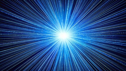 レーザー風サンバースト 水色 近未来の雰囲気 背景素材 16:9サイズ AI生成素材