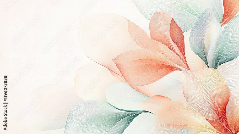 Poster elegant floral vector background with soft colors and delicate lines