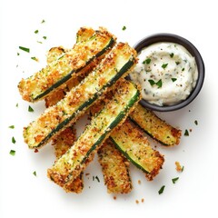 Baked Zucchini Fries with Garlic Aioli 
