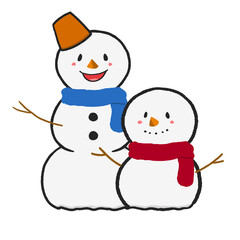 三段雪だるまと雪だるま