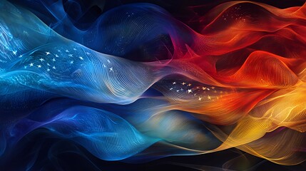 Obraz premium Abstract Patriotism: A Symphony of Red, White, and Blue