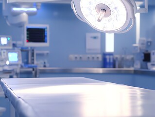 Modern surgical room with advanced medical equipment in a hospital facility.