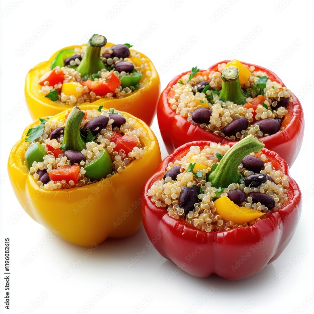 Sticker  bell peppers filled with a mix of quinoa