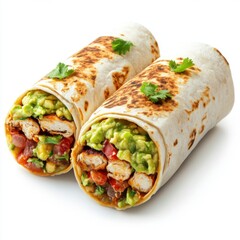 California Burritos with Guacamole and Salsa 