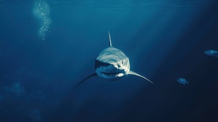 Naklejka premium Great White Shark Underwater