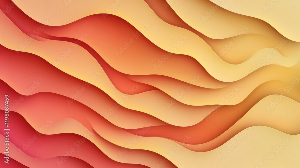 Poster abstract wavy pattern with warm colors