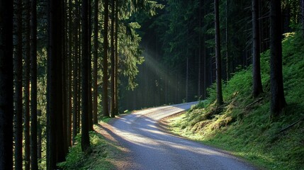 Obraz premium Sunlit Forest Path