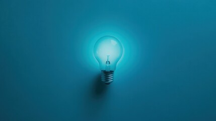 Lightbulb Against Blue Background