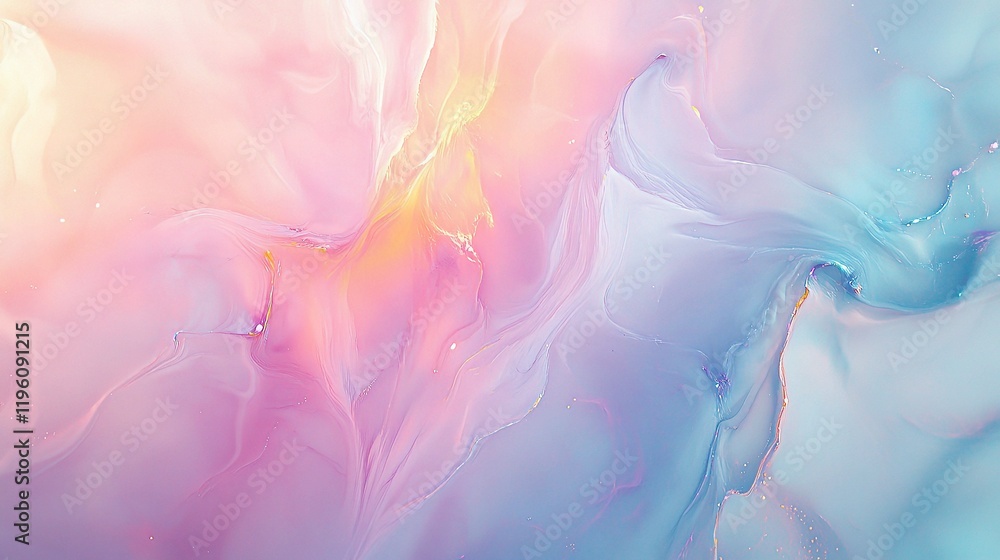 Poster soft pastel abstract background with bokeh and fluid lines