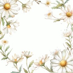 Cute daisy square border pattern backgrounds flower.