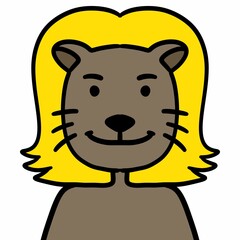 cartoon cute female lion on white background