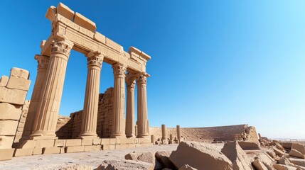 Obraz premium Ancient Temple Ruins in Desert