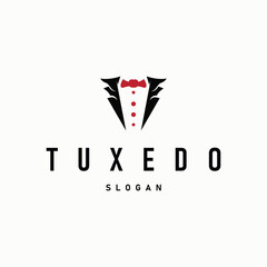 men clothing tuxedo logo design simple minimalist illustration clothing store and tailor brand template