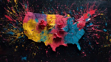 United States of America Paint Explosion