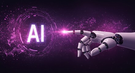 AI, Machine learning, Hands of robot and human touching on big data network connection, Data exchange, deep learning, Science and artificial intelligence technology, innovation of futuristic