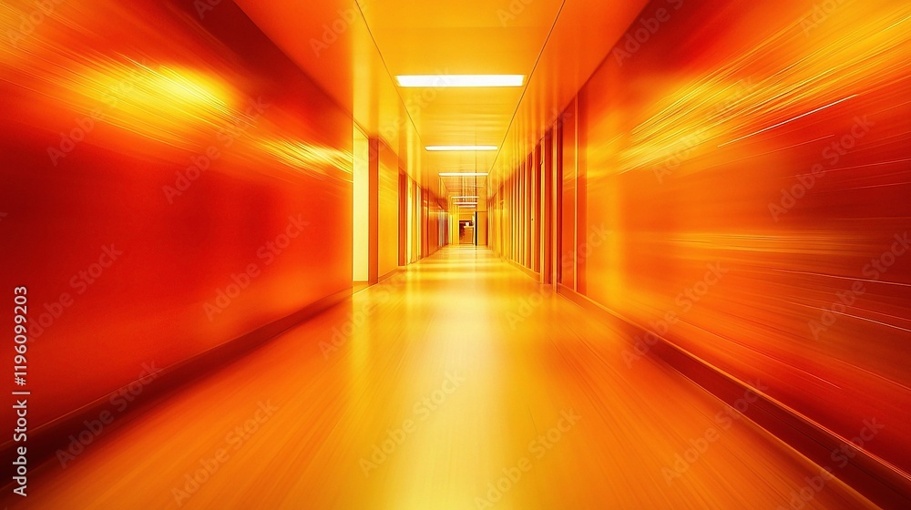 Aufkleber dynamic abstract corridor with blurred lines in office environment
