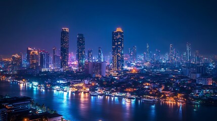 Night Lights of Bangkok: A Dazzling Cityscape