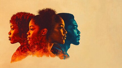 Stylized graphic illustration representing Black History Month, ideal for educational events, awareness campaigns, and social media posts highlighting diversity.