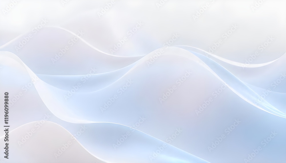 Poster Ethereal abstract waves flowing gracefully in soft pastel colors, creating a serene and dreamlike visual with smooth, fluid motion