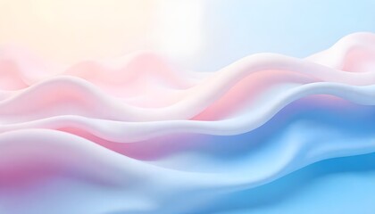 Ethereal abstract waves flowing gracefully in soft pastel colors, creating a serene and dreamlike visual with smooth, fluid motion