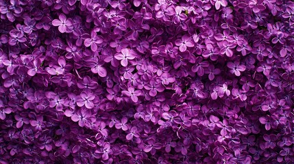 Closeup of Beautiful Purple Lilac Flowers in Vibrant Arrangement