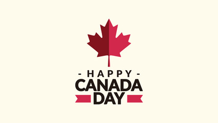 Canada day 1st July modern sign, cover, banner, design concept with text.