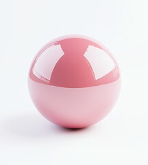 Obraz premium Pink glossy sphere on white background.