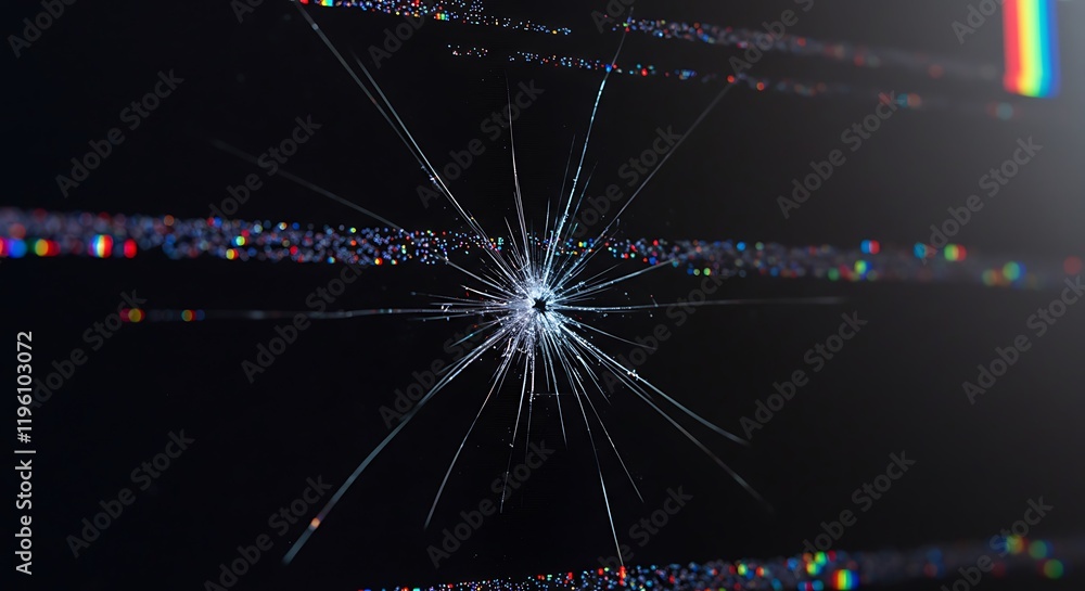 Poster display scratch. monitor defect. changing flickering broken pixels on modern tv surface. deformation