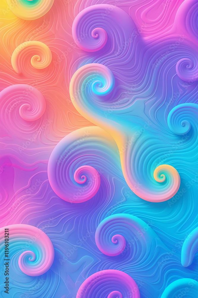 Poster colorful swirls creating a psychedelic and vibrant abstract background