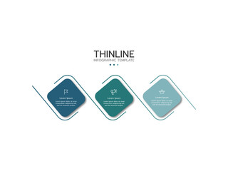Infographic template. Concept of rectangular process graphics with 3 steps sequence design for presentations.