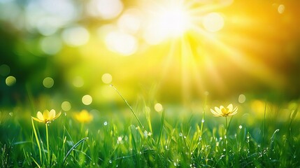 Obraz premium Bright Summer Background with Warm Colors and Sunshine Effects