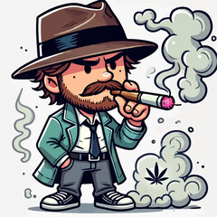 vector illustration of someone smoking