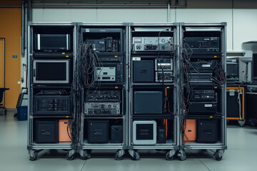 Obraz premium Lab for Testing New Mobile Technologies with Advanced Equipment and Setup