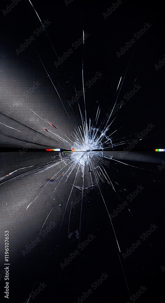 Aufkleber display scratch. monitor defect. changing flickering broken pixels on modern tv surface. deformation