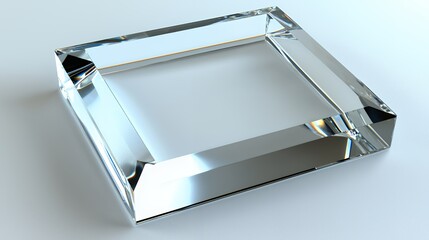 Crystal Clear Rectangular Glass Block: A Stunning Display of Transparency and Geometry