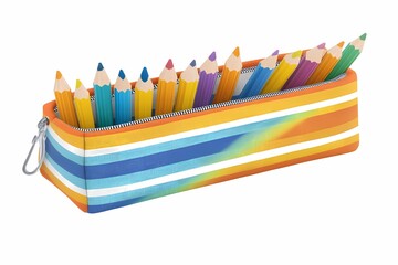 Fototapeta premium Vibrant Striped Pencil Case for School Supplies