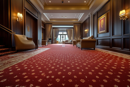 Fitted carpet cinema room in private residence, creating a luxurious movie-watching experience