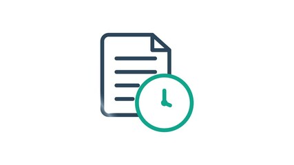 History animated icon. animated icon related to time and date. suitable for user interface, provide visual feedback and more. animation with transparent background